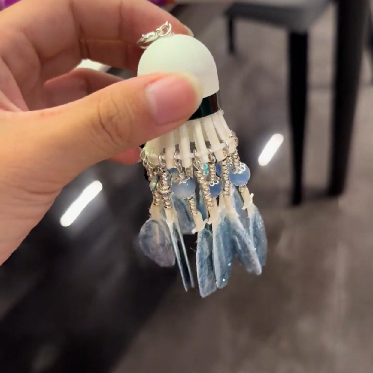 diy材料包梦幻发光蝴蝶手作创意礼物羽毛球风铃挂件汽车挂饰手工