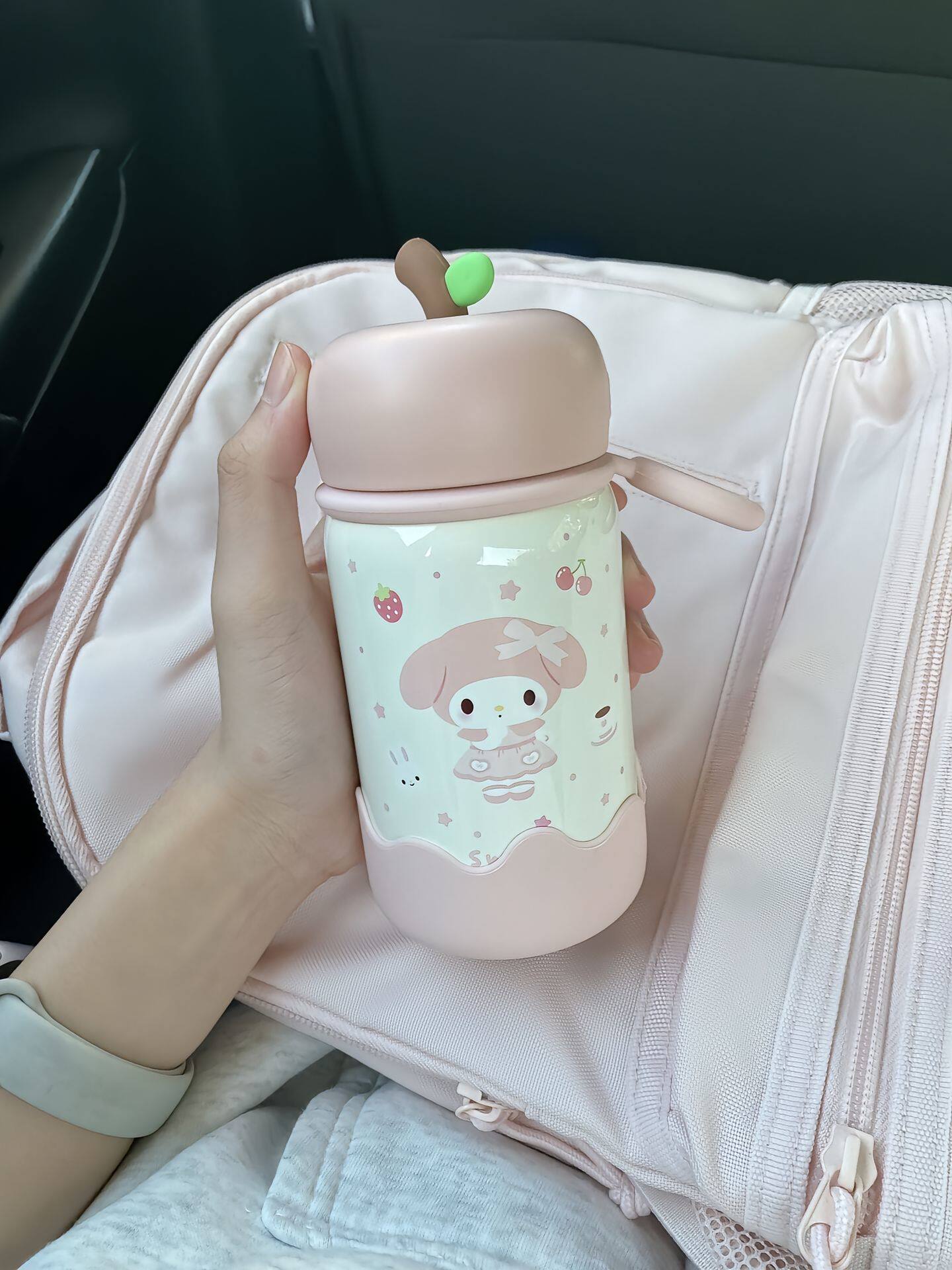 直饮杯子可爱卡通儿童小巧杯可爱卡通女孩保温杯ins风粉色杯子