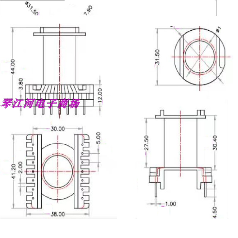 ER4220骨架电源变压器磁芯骨架 立式7-7十套一包