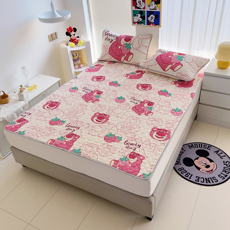 床单冰丝席上下铺1.5床单人空调凉感丝乳胶凉席学生宿舍3件套装