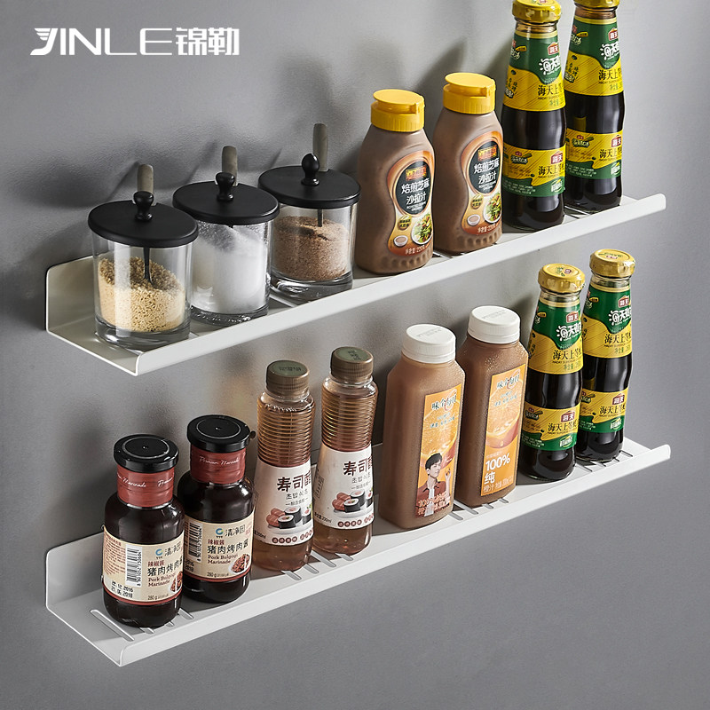 白色厨房置物架墙上收纳架子壁挂式调味料架小型窄款小尺寸免打孔,家装主材,置物架,淘宝优惠券,粉丝福利购,淘宝优惠卷