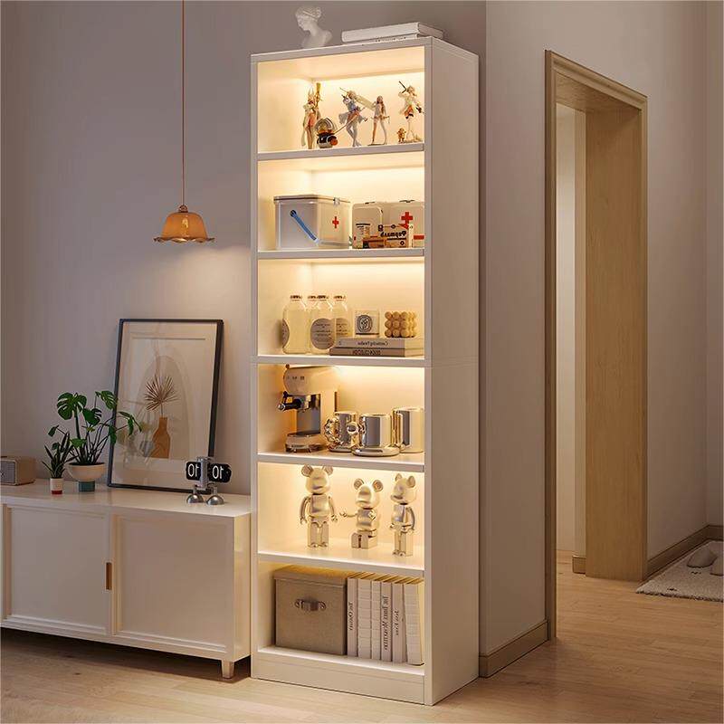 置物架家用书架简易落地收纳柜子展示柜客厅杂物架多层靠墙书柜