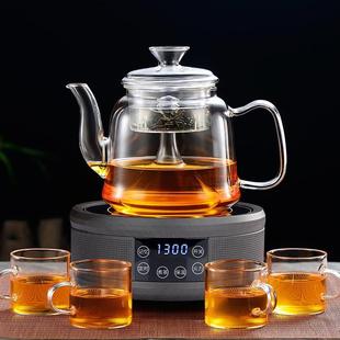 家用全自动电陶炉烧水壶黑白茶功夫茶具泡茶器 蒸汽煮茶器玻璃套装