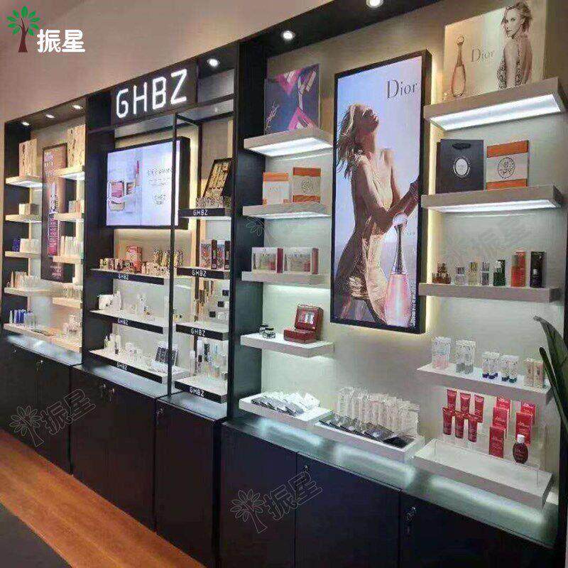 烤漆现代化妆品展示柜美容院产品彩妆柜香水中岛进口美妆展示架子