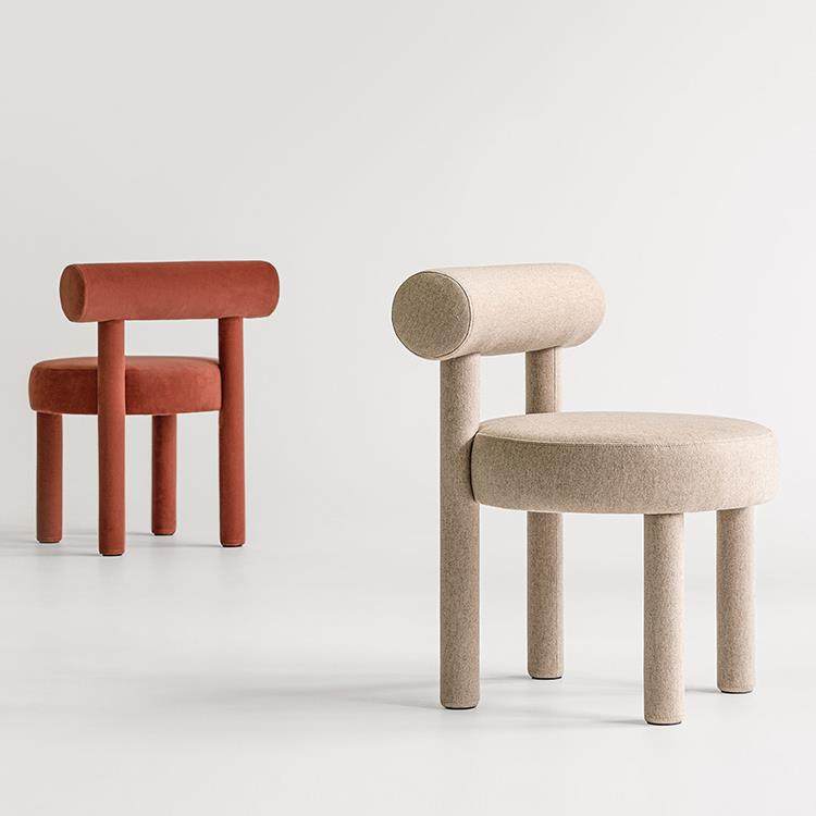 现代简约卧室梳妆凳家用靠背学习书桌椅布艺洽谈椅设计师休闲餐椅