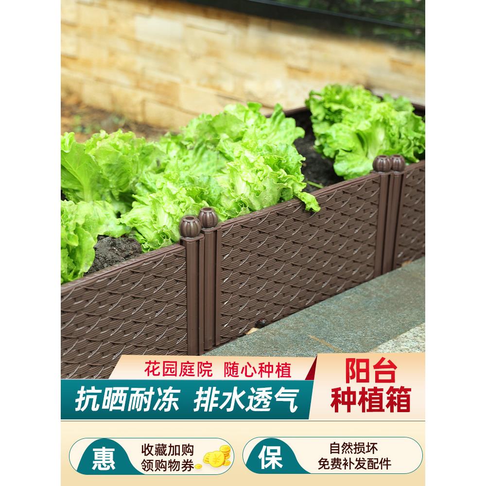 阳台蔬菜盆栽蔬菜花园塑料种植箱大黄瓜家用矩形花盆番茄蔬菜盆栽