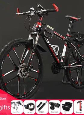 洁安特种碳纤维山地车男子变速越野减震自行车新型公路赛车绿色