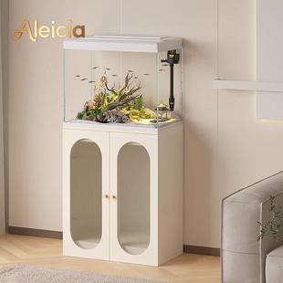 阿莱西亚鱼缸可达豪华客厅中小型家庭金鱼缸景观水族馆与内阁过滤