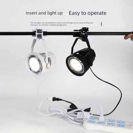 led夹子射灯服装店铺超亮移动婚庆聚光串联展会插电集市摆摊商用