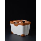 不仅仅是Loro Pian@Antique白色珍珠压花外缝皮革实木处理多用途