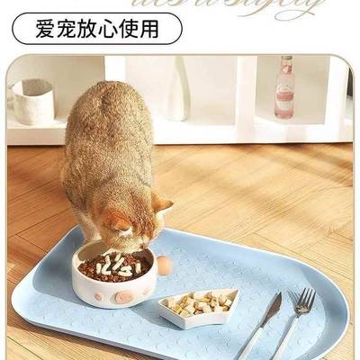 宠水餐垫防防滑物餐不易打翻猫咪吃42431饭盘碗狗碗狗盆猫垫子猫
