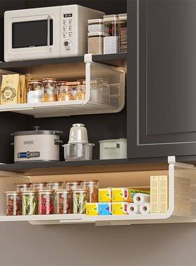 可柜伸缩厨房置物架台面橱层分架柜内调料隔板纳架51655桌面收小