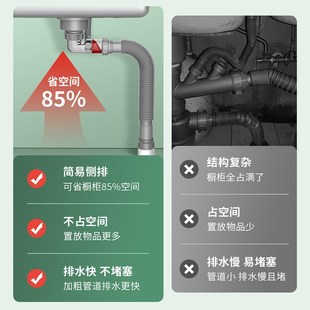 304不锈钢防臭厨房洗G菜盆下水器大单槽下水管套装 厂家新款
