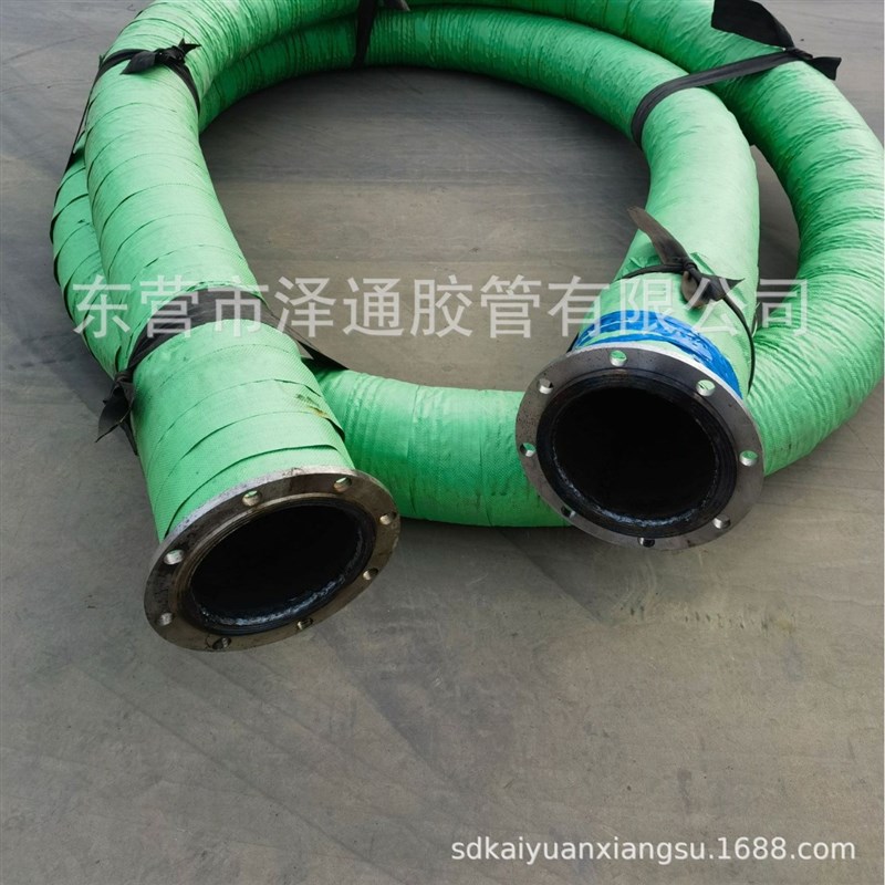 法兰橡胶管厂家大口径w钢丝管埋吸管吸排水钢丝缠绕胶管