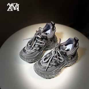 小众女鞋 抖音同款 秋季 女厚底百搭鞋 平增高9cm小个子内增高休闲鞋