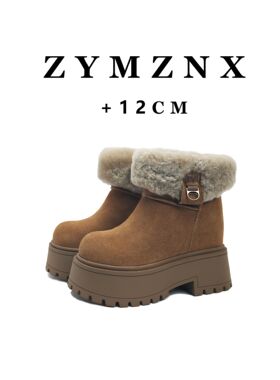 平增高12cm羊毛小个子内增高保暖搭子雪地靴厚底百搭9335