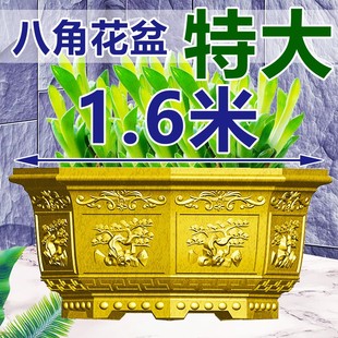 八角花e盆模具水泥自制欧式 新款 塑料加厚盆景花盘磨具现浇模型