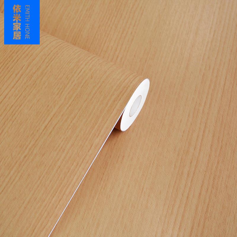 韩版PVC木纹贴纸自粘墙纸壁纸展柜家具翻新加厚带导气槽贴膜30米