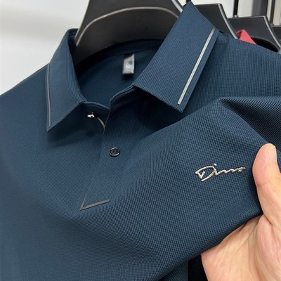 中年爸爸秋装父亲上衣服p男士长袖T恤polo衫喜公公婚宴结婚礼服装