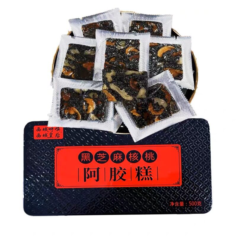 阿胶糕即食阿胶膏固元膏黑芝麻核桃阿胶糕500g
