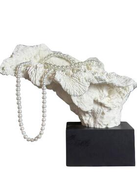 现代意式彷真珊瑚摆件法式中古茶室书房桌面家居装饰品几何摆件