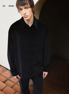 DAVID | 日本进口灯芯绒光泽感翻领秋冬简约前短后长宽松衬衫外套