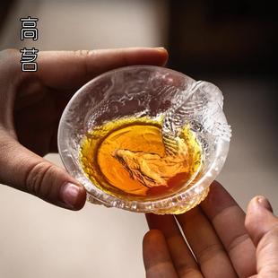 玻璃茶杯主人杯单杯高端功夫茶单个水晶普洱品茗杯中式创意龙杯子