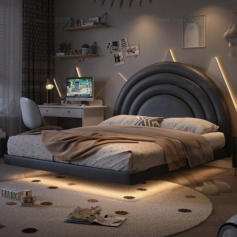 悬浮儿童床男女孩公主床网红悬空床现代简约女生单人北欧真皮床,住宅家具,儿童床/儿童抽拉床,淘宝优惠券,粉丝福利购,淘宝优惠卷