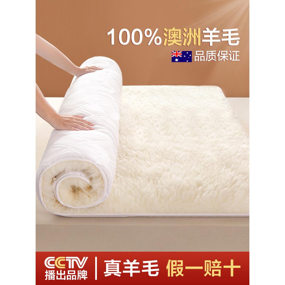 澳洲羊毛床垫毡子加厚保暖软垫被褥铺底秋冬羊羔绒毛毯家用榻榻米