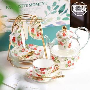 家用蜡烛加热 欧式 骨瓷茶具小奢华花茶杯套装 英式 精致下午茶具套装