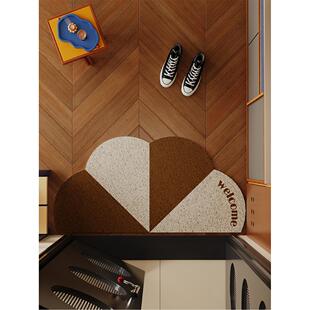 中世纪风格花瓣半圆形入口地垫线圈防滑门垫入口门可切割地毯