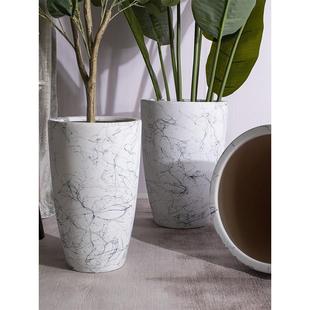 北欧风30cm以上大口径高筒落地陶瓷花盆庭院阳台室内大型绿植专用