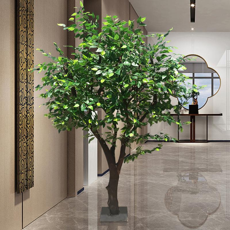 幸福树榕树 大型定制假树 商场布景假榕树 室内装饰实木 仿真大树