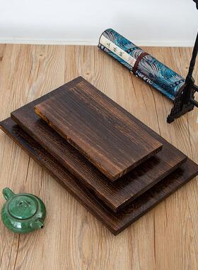 新中式实木摆件底座客厅摆放底座装饰品石头古玩佛像长方形展示台