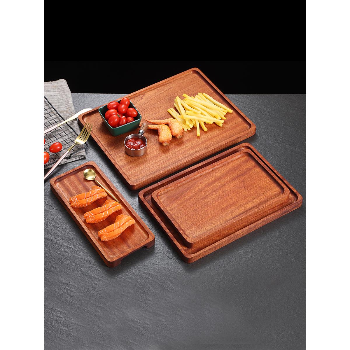 牛排餐盘子沙比利盘面包圆形披萨板创意水果砧板托盘实木家用茶盘