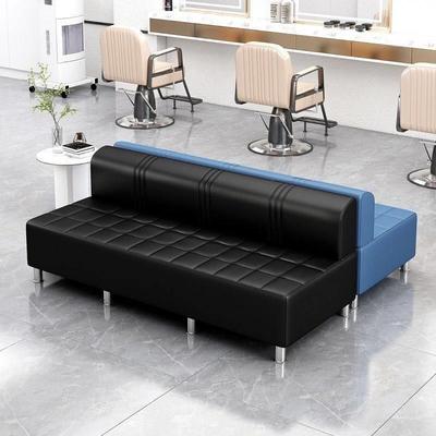 网红理发店等候椅网网红发廊客人长条专用椅子美发店休息区沙发