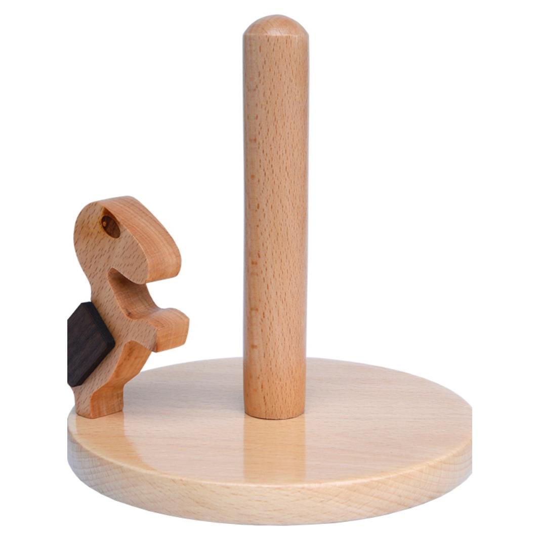 厨房纸巾架没有冲孔浴室纸巾盒创意储物架实木家庭卷纸架