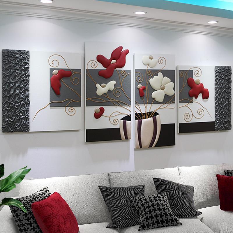 轻奢抽象3D立体装饰画客厅沙发背景墙挂画时尚大气高档壁画浮雕画
