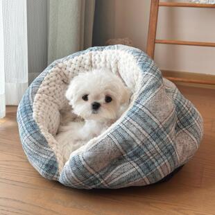 包围式封闭式狗窝猫窝小狗幼犬狗床帐篷安全感小屋加厚马尔济斯窝