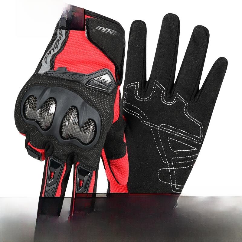 大销售Voerh摩托车自行车手套全指夏季碳纤维防摔机赛车越野骑手