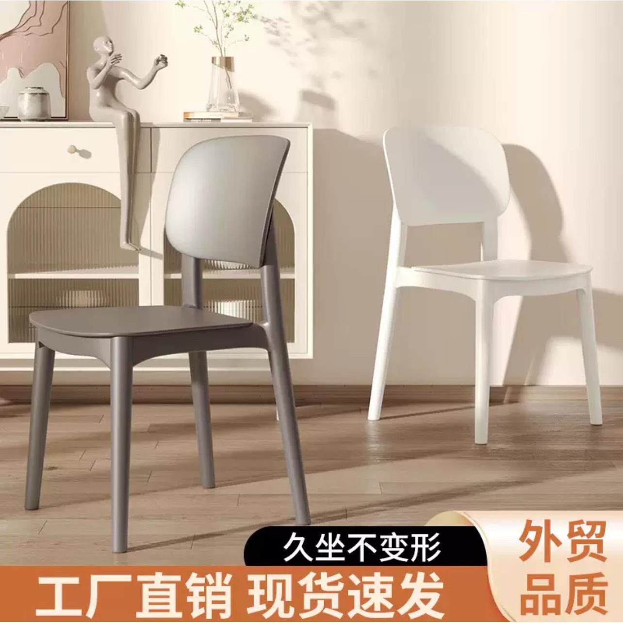 塑料椅子加厚家用靠背椅子可叠放商用饭厅加强大排档休闲椅快餐椅