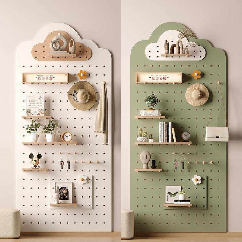玄关洞洞板定制置物架木质展示收纳墙云朵收纳层架墙上挂衣架,住宅家具,搁板/置物架/家用陈列架,淘宝优惠券,粉丝福利购,淘宝优惠卷