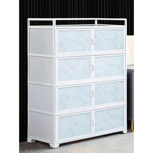 厨房置物架带门新款碗橱柜家用收纳柜子多功能钢化玻璃餐边储物柜