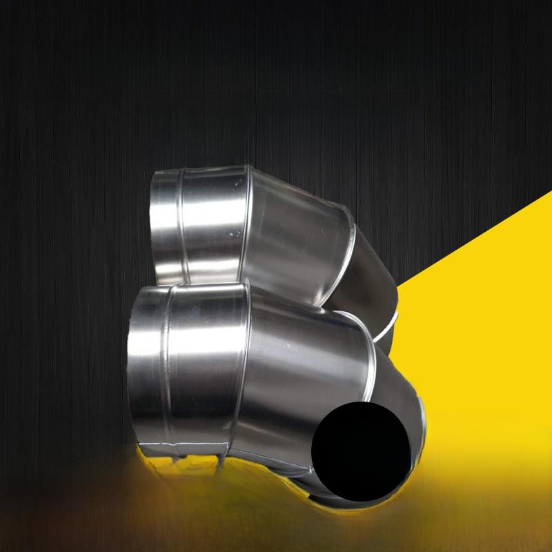 不锈钢螺旋风管配件通风管道镀锌虾形弯头白铁皮90度通风弯头