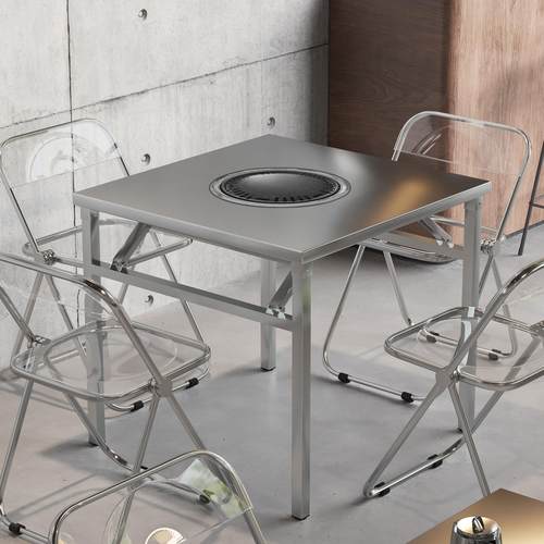 工业风不锈钢折叠桌摆摊商用长方形桌子烧烤火锅桌地摊烤肉户外