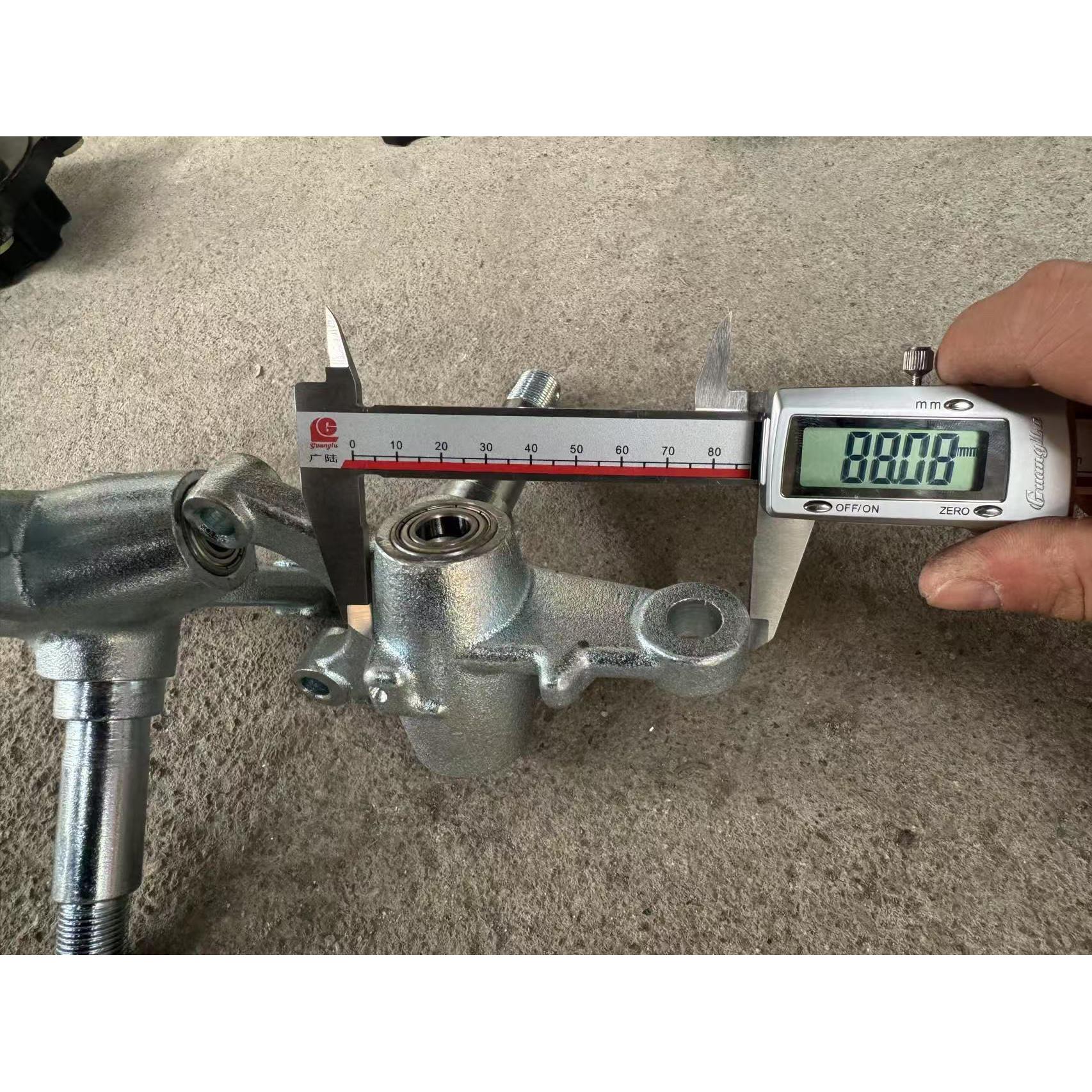 DIY四轮沙滩车钢管卡丁车配件前轴承款羊角轴转向节法兰盘