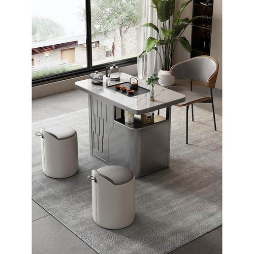 阳台茶桌2025新款高端小户型岩板茶桌椅组合现代简约轻奢家用茶台