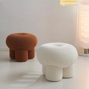 简约轻奢梳妆凳小圆墩子家用创意客厅沙发矮凳 入户玄关换鞋凳子