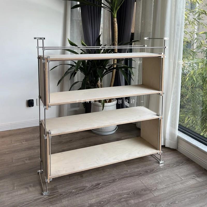 海洋板光轴玄关洞洞板装饰架简约客厅多层收纳层架不锈钢桦木置物