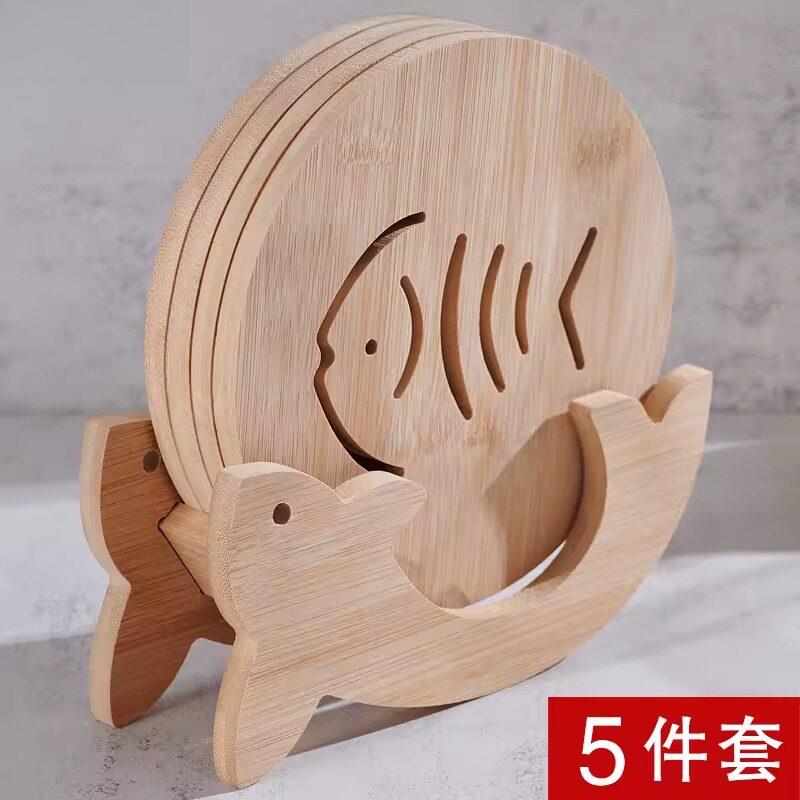 隔热垫家用餐桌专用实木餐垫套装带底座砂锅菜盘垫耐高温防滑垫子
